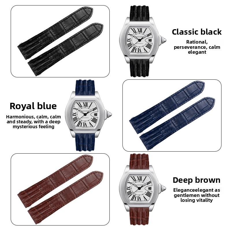 19mm 20mm Pro Cartier Roadster W6206018 W6206017 Řemínek k hodinkám z pravé kůže Pánský Náhradní Řemínek k hodinkám z hovězí kůže Nylonový Pásek na zápěstí