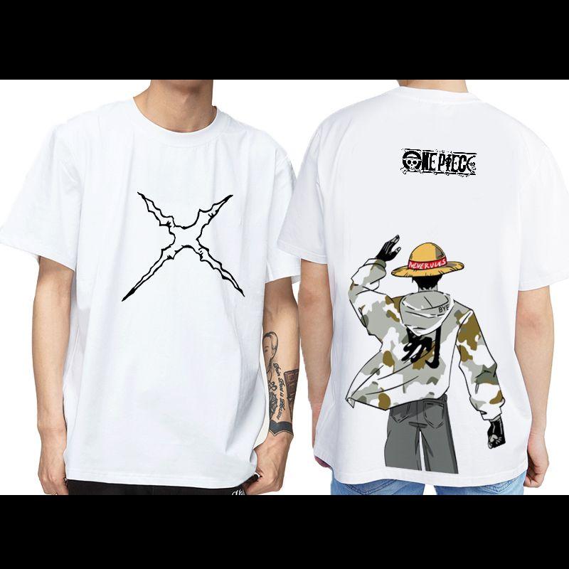 ONE PIECE Short-sleeved T-shirt Men's and Women's Summer New Naruto Dragon Ball Loose Large-size Animation Clothes