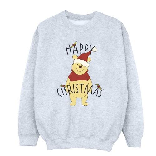 Disney Womens/Ladies Winnie The Pooh Happy Christmas Holly Sweatshirt