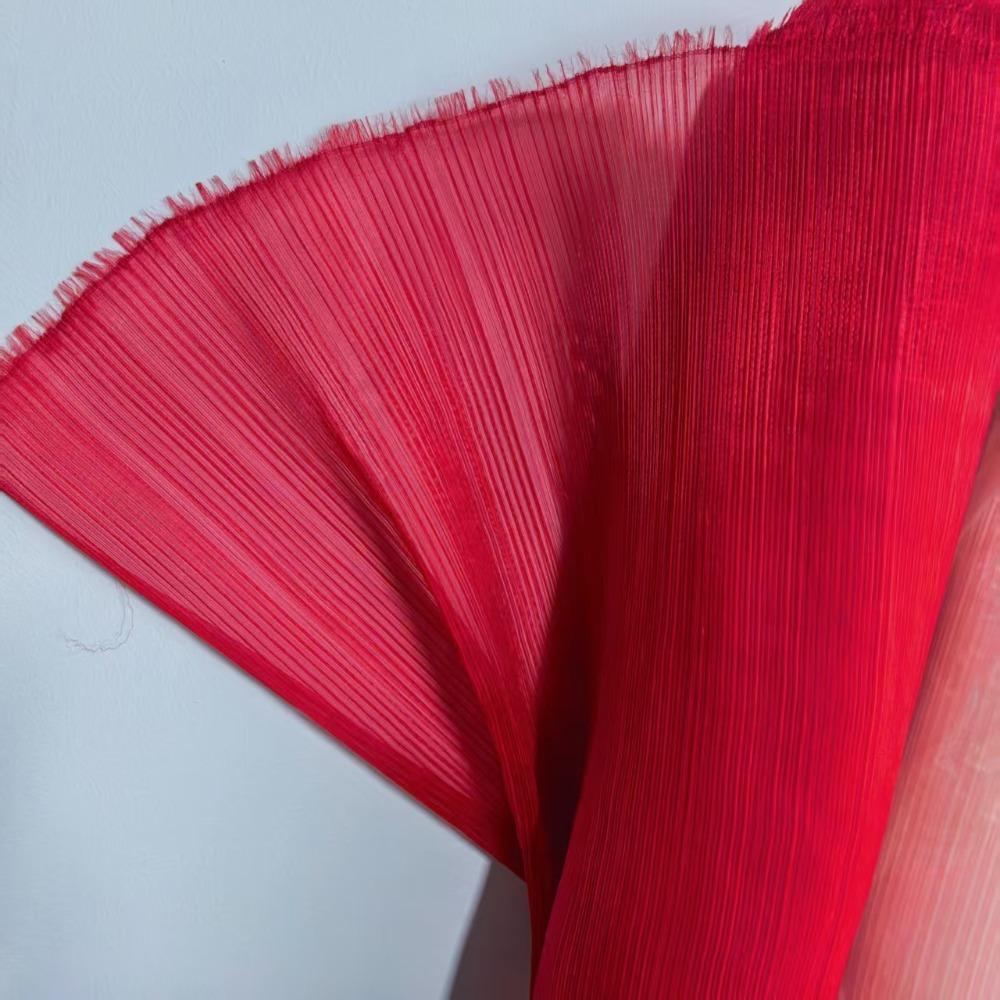 Thin Sheer Pleated Organza Fabric Bright Pleated Stiff Mesh Organza Dress Fabric Soft Comfortable DIY Sewing Fabric