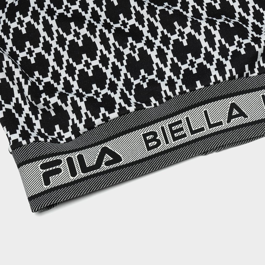 FILA Fleece Printed Polo Casual Loose Knit Jacket Women jackets Black F11W344505F-BK