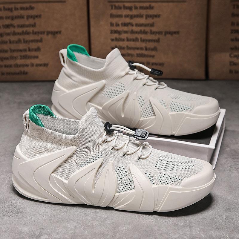 

Autumn new breathable men s casual shoes fashion trend shoes flying woven mesh versatile sports men s shoes 46