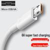6A Super Fast Charging Android Data Cable for Huawei, Vivo, and OPPO 120W Flash Charge Mobile Phones.