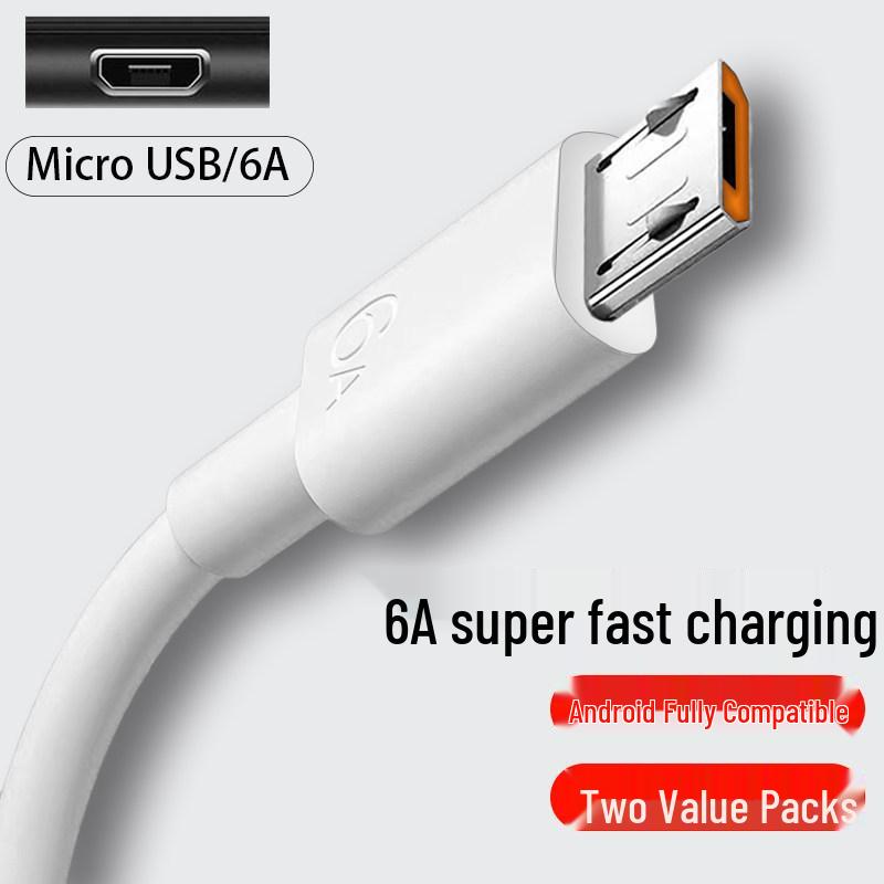 6A Super Fast Charging Android Data Cable for Huawei, Vivo, and OPPO 120W Flash Charge Mobile Phones.