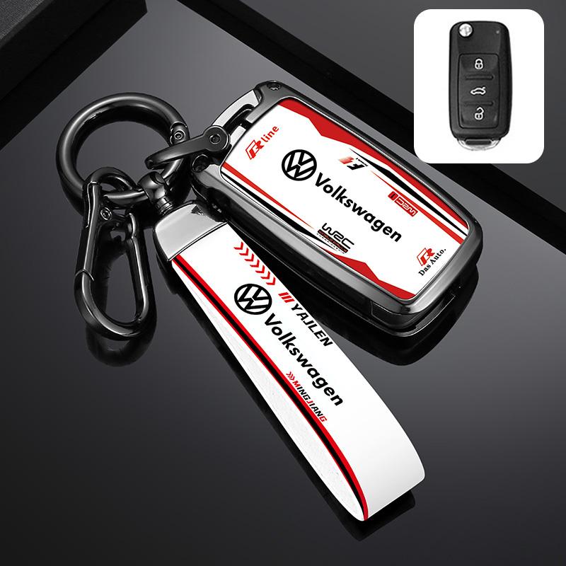 swe3Zinc Alloy Car Remote Key Case Cover Shell For VW Volkswagen Polo Golf Passat Beetle Caddy T5 Up Eos Tiguan Keychain Accessories