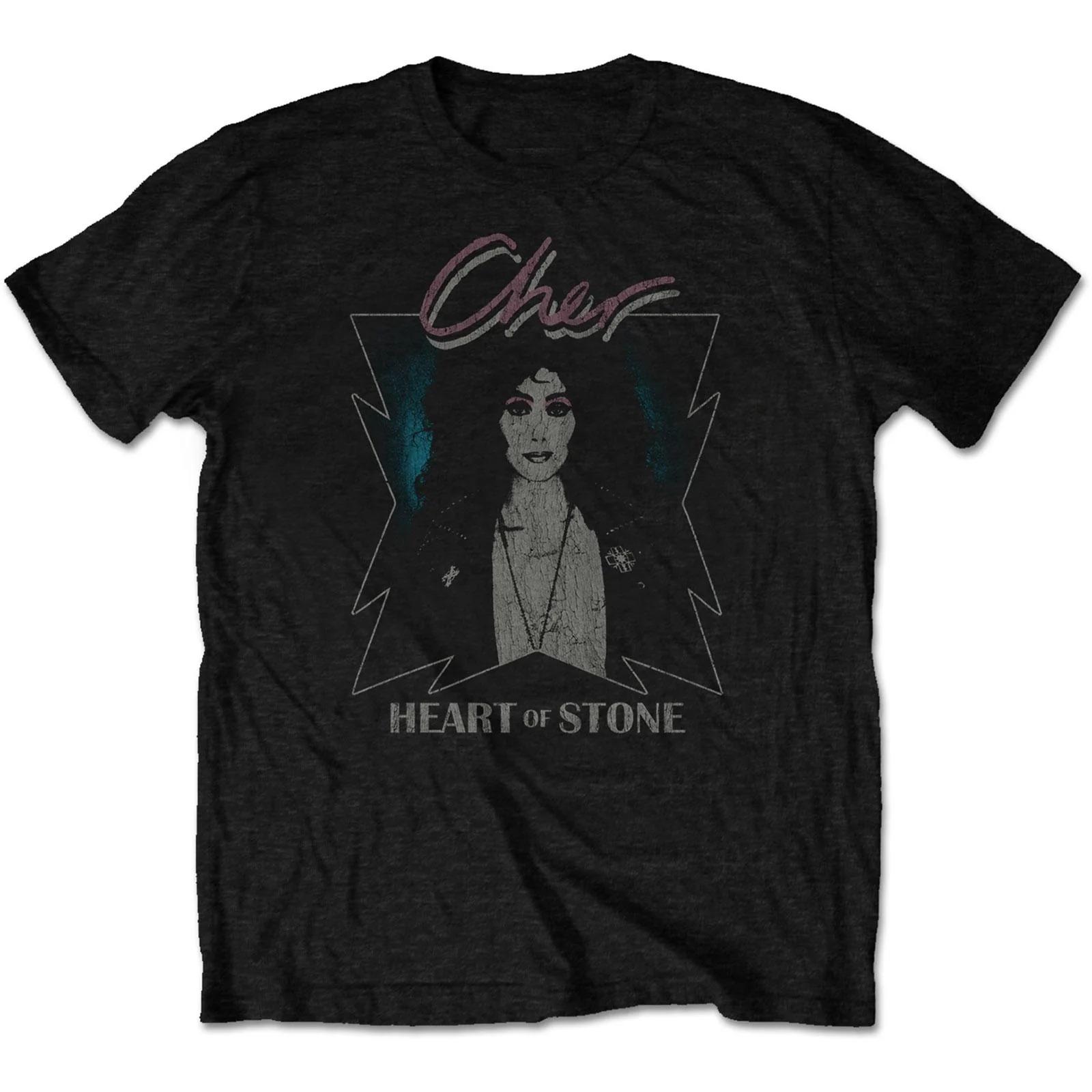 Cher Heart of Stone Portrait Print Cotton TShirt Classic Pop Rock Artist Unisex Short Sleeve Tee 2XL