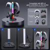 Black RGB Earphone Hanger Dual USB Ports Headphone Bracket Universal Desktop Display Holder  Desk