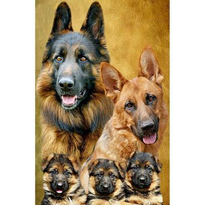 German Shepherd Dog DIY 5D Full Drill Diamond Painting Home Wall Decor 30x40cm