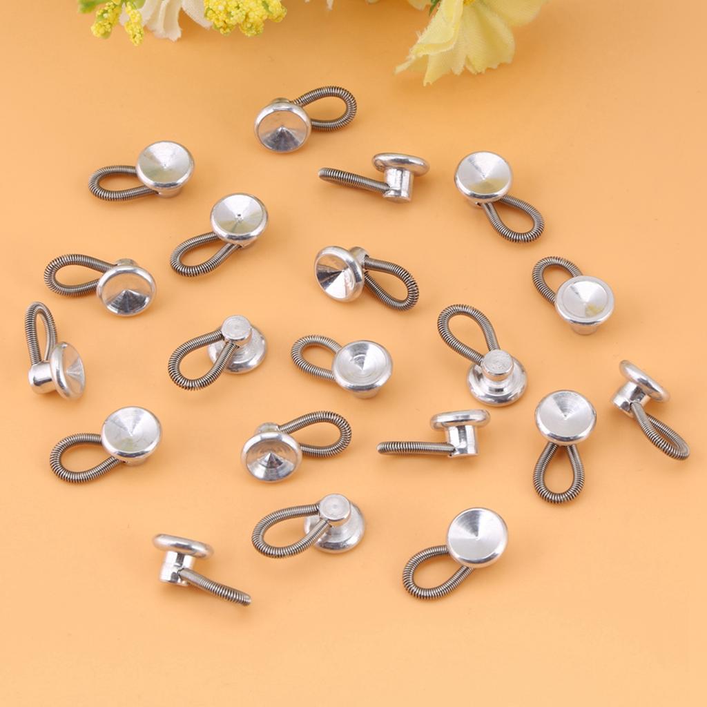 20pcs Flexible Spring Waist Extending Buttons Collar Expanders for Shirt Collar Jeans