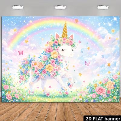 2D Skurrile Blumenkrone Einhorn Fotografie Hintergrund