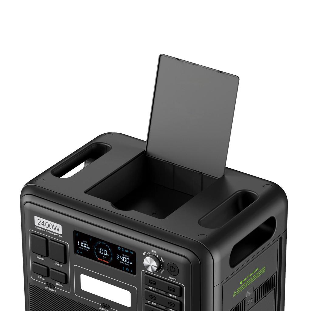 FOSSiBOT F2400 Portable Power Station - 2400W Output - 2048Wh LiFePO4 Battery - 13 Output Ports - 1.5-2 Hours Fast Charging
