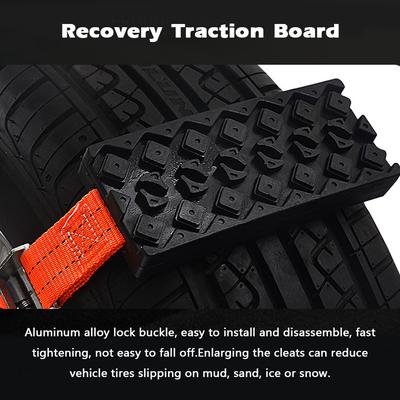 Placas de tração para recuperação de carro, lama, areia, neve, escada, veículos off-road, corrente de trilhas de emergência