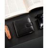 Black, Horizontal, Spacious Men's Wallet Made of Genuine Leather, Closed with a Snap - Ronaldo