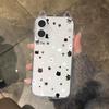 Black and White Cat Suitable for Apple 16promax Mobile Phone Case Female iPhone15 Cat Ears 13pro Transparent All-inclusive Xsm