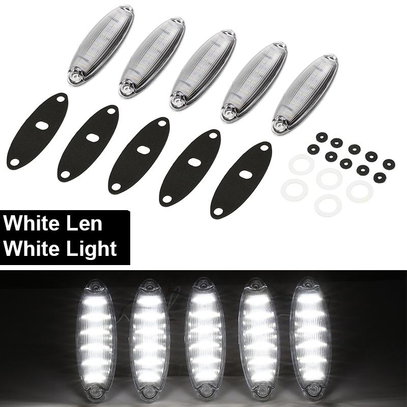 

5 шт./компл. 12 светодиодов автомобильные фары новый купольный сигнальный фонарь подходит для Freightliner Cascadia сменные автомобильные аксессуары светодиодные сигнальные лампы на крышу