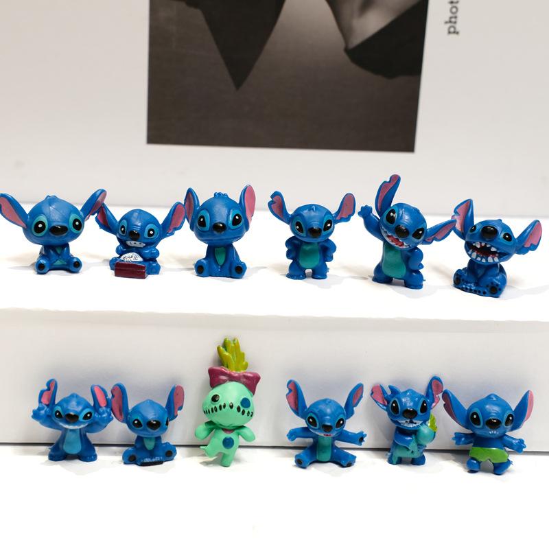 

12Pcs/Kit Animation Design 2-3cm MIni Stitch Animation Figurine Figure Lilo And Stitch Action Figures Collector-Worthy Decoration Miniature Playthings