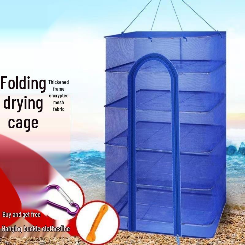 Großes faltbares Trockennetzgestell mit großmaschigem Netz für Fisch, Fleisch, Gemüse und Trockenwaren