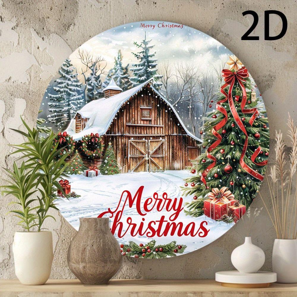 Vintage Metal Sign Blue Deer Merry Christmas Retro Tin Plate Wall Decor Home Holiday Gift 20 Cm