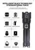 XHP70 High-Brightness LED Flashlight - Aluminum Alloy, Telescopic Zoom, Electric Display, Waterproof, Multifunctional Outdoor Handheld Light