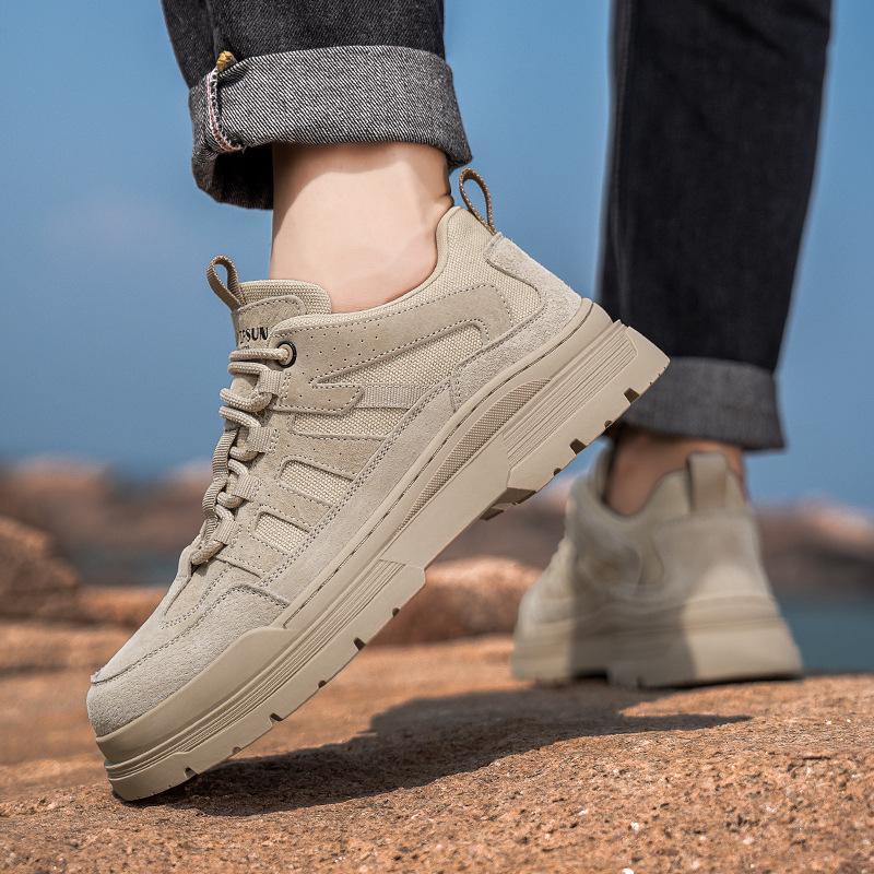

Men s Fashion Workwear Trendy Shoes Height Increasing Retro Casual Desert Low Top Martin Boots 39 Sports Shoe Size