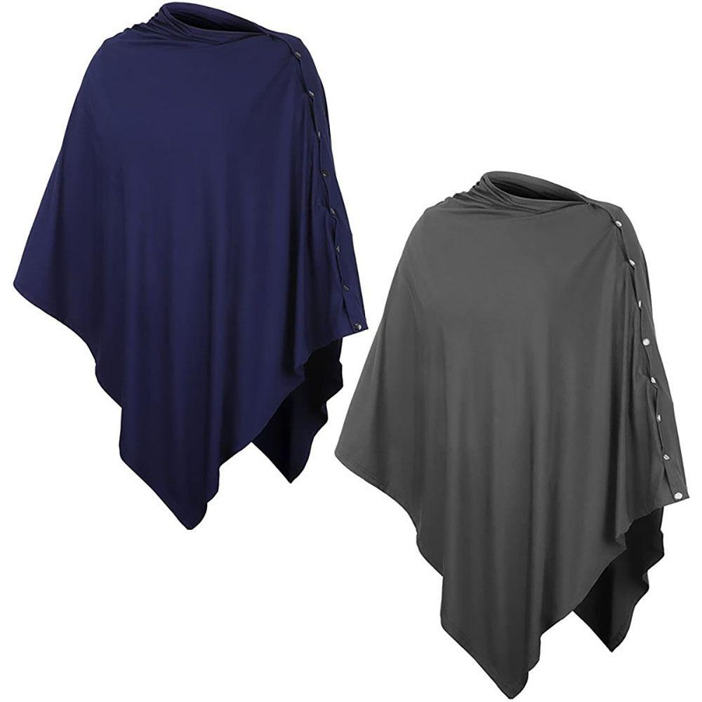 Solid Color Privacy Breastfeeding Shawl Muslin Fabric Baby Nursing Poncho Breastfeeding Cover