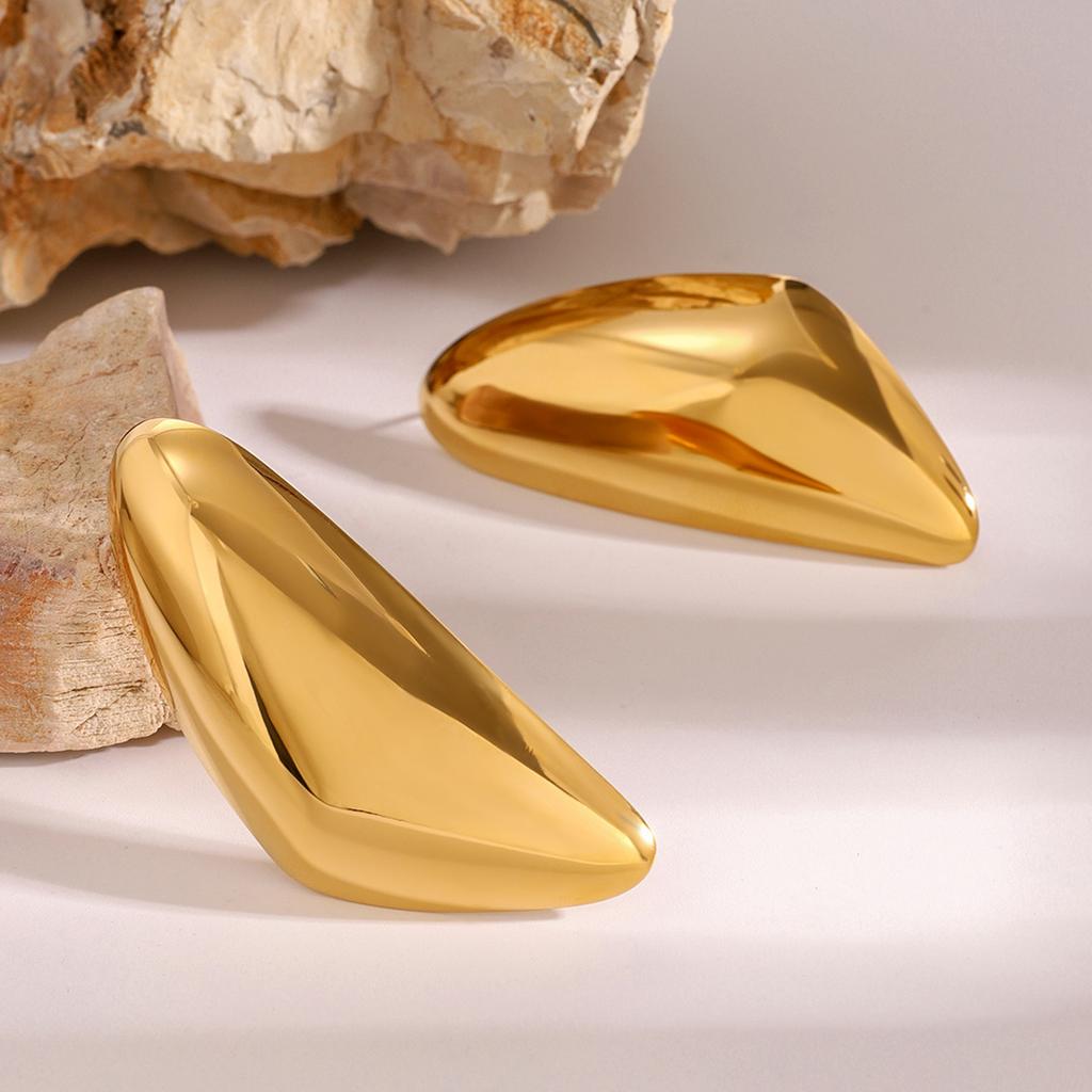 Yori Triangular Drop-Shaped Glossy Earrings Prevent Allergy Trendy Attractive Jewelry Accessories 2024 Waterproof