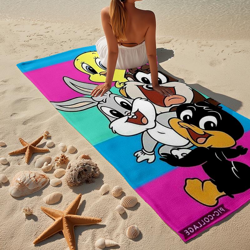 Cartoon rabbit Yellow Bird Beach Towel, Super Soft Microfiber, Gift for Her/Him, Birthday, for Pool, Beach, Travel, Home Decor Fan gifts