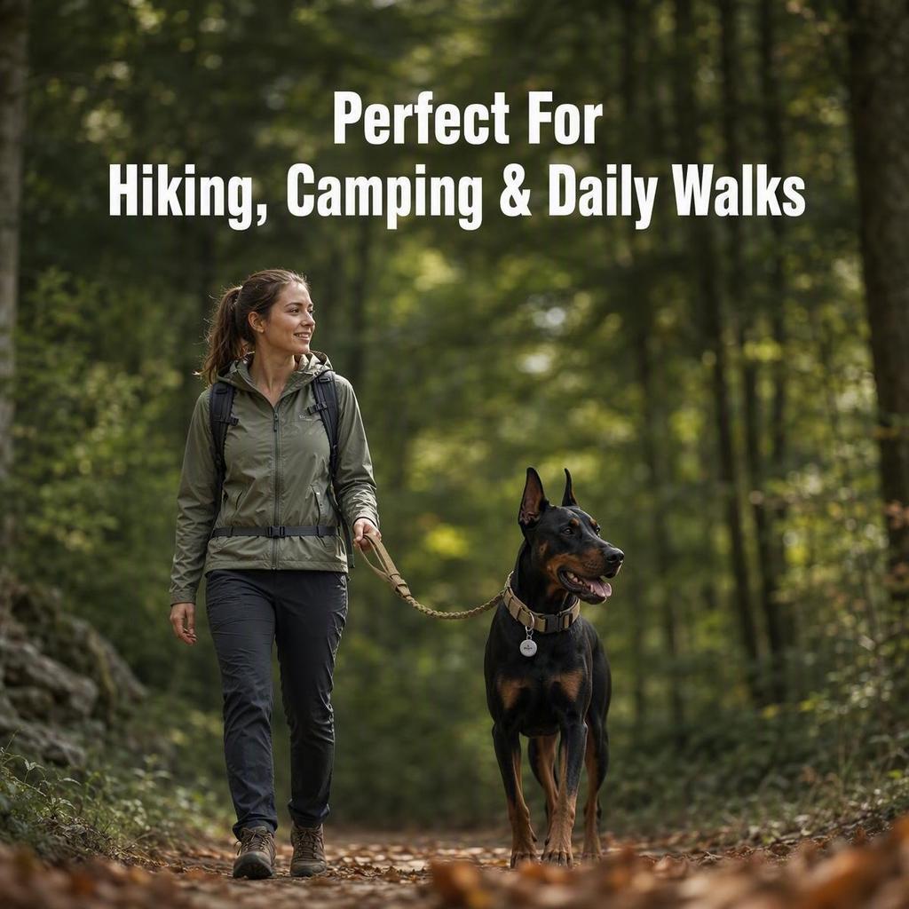 Anti-Bite Tactical Dog Collar Double Pin Metal Buckle Alloy D-Ring Padded Nylon Collar for Large Dogs Outdoor Training Hiking