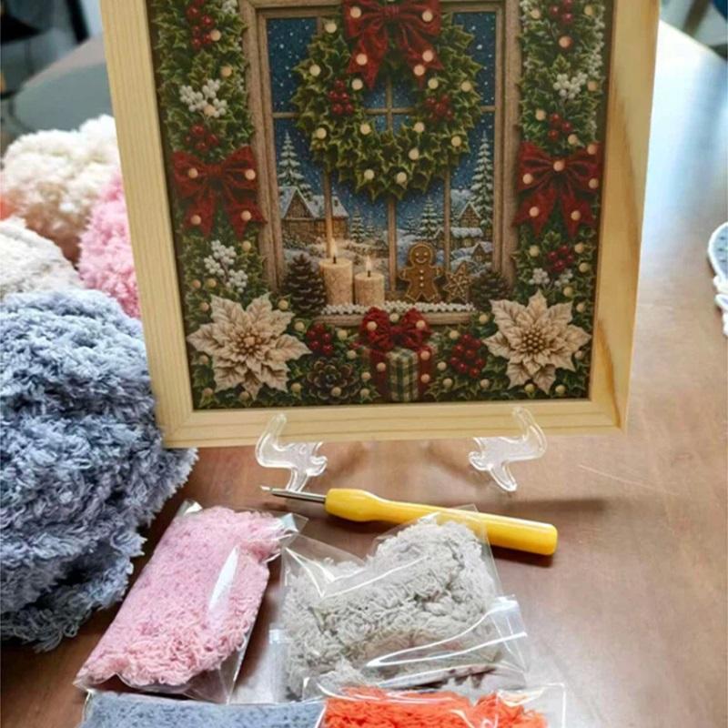 3D Vánoční Látková Dírkovací Kreativní Umělecká Sada DIY Látková Dírkovací Umělecká Sada S Předstřiženými Čtverci Sváteční Ruční Výroba Domácí Dekorace Pro Začátečníky