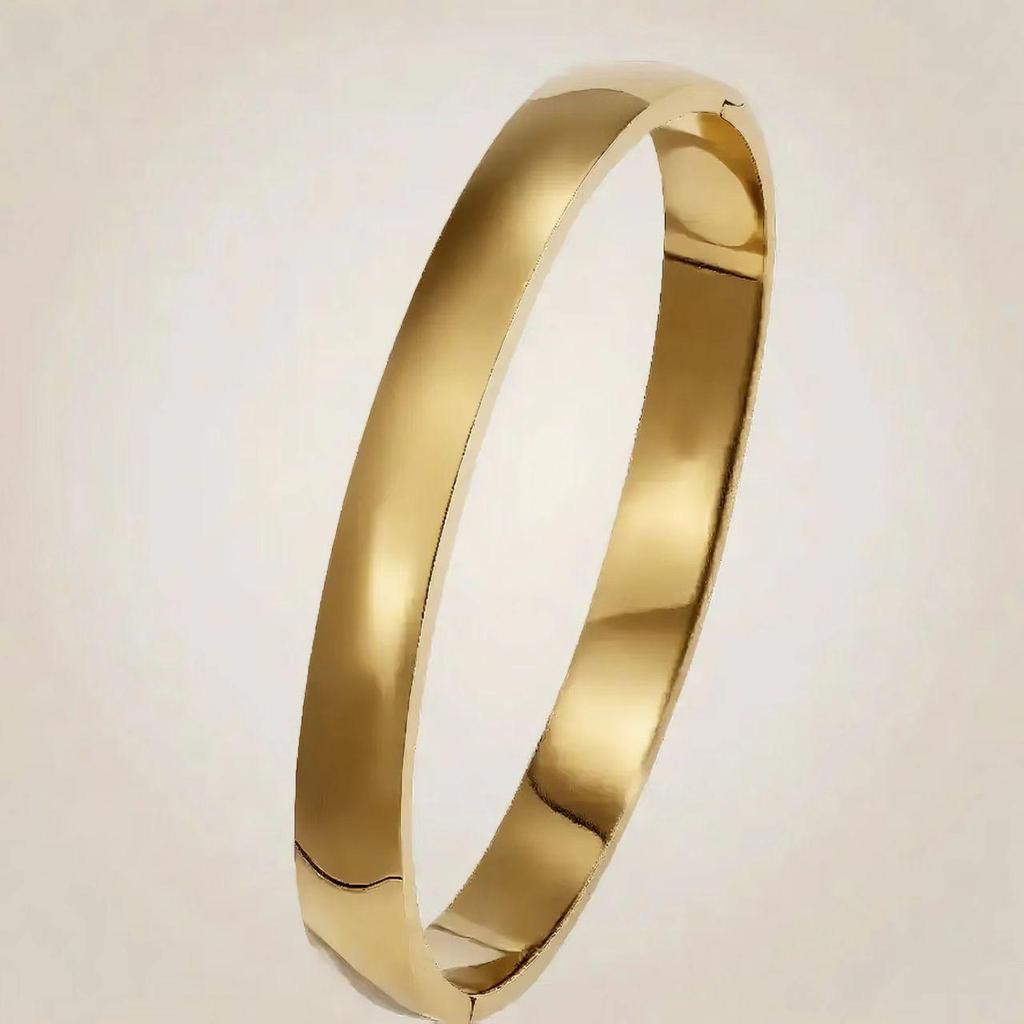 Sleek European-Style 8mm Stainless Steel Buckle Bracelet for Couples