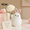 Animal Theme Decor 3D Printed Rabbit Vase Ornament, White Bunny Flower Holder Shape Desktop Container, Decoration for Home Office