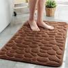 3D Non Slip Bathroom Mat Cobblestone Embossed Bath Mats Absorbent Doormat Carpet Door Floor Mats Machine Washable Quick Drying