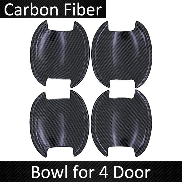 Black Carbon Fiber Door Handle Cover for Nissan Micra K13 Renault Puls 2011~2016 2015 Car Accessories Stickers Trim Set Chrome