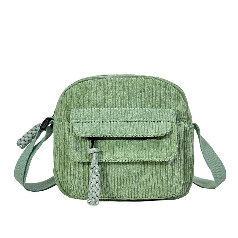 Women's Small Shoulder Bag Teenager Corduroy Crossbody Handbag Bolsa Cute Tote Student Street Korean Harajuku Messenger Bag 2026
