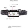 High Quality XP-G Q5 Sensor Led Headlamp Built in Battery Head Lamp Headlight Bulbs Light Waterproof White &amp; Red Emitting Color