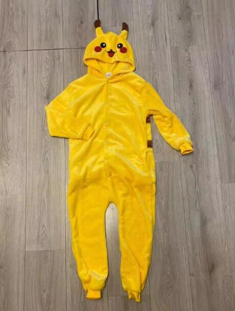 

Pikachu Warm Flannel Onesie Cosplay Hoodie For Kids/Adults Plush Homewear Autumn Winter Parent-Child Sleepwear For Girls 100 fit 80-95cm