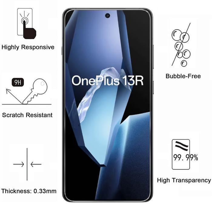 Gehärtetes Glas - Phonillico® - OnePlus 13R - 2er-Pack - Kratzfest - Transparent