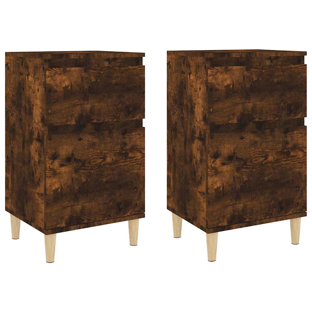 Nightstands 2 Pcs Smoked Oak 40 X 35 X 70 Cm