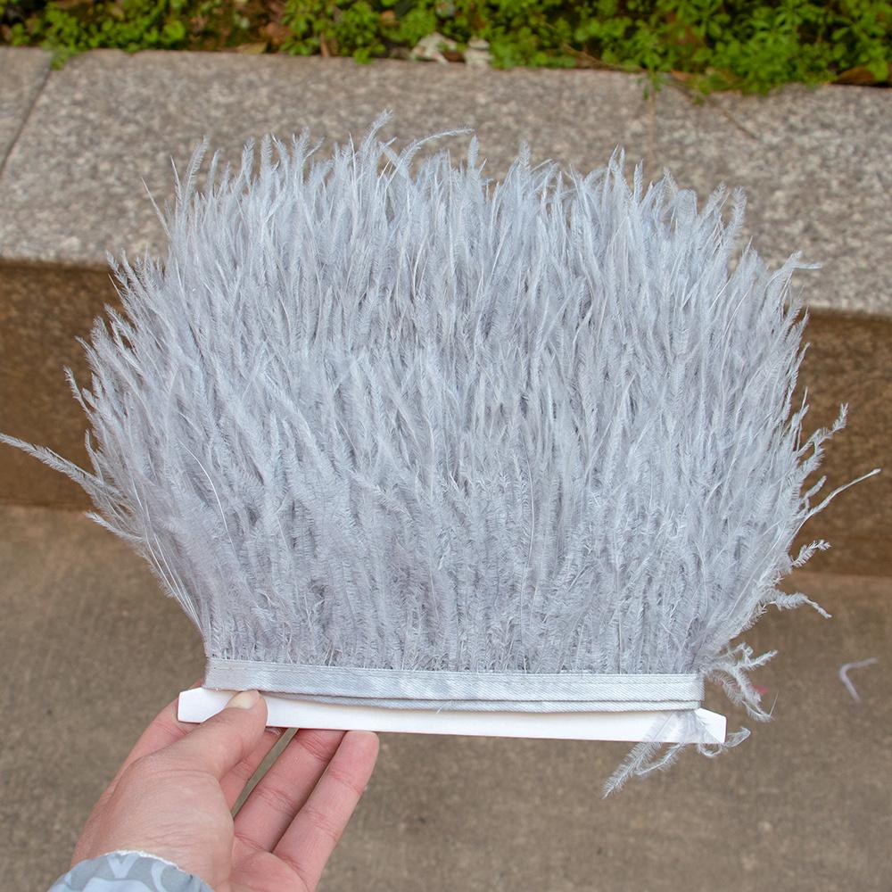 8-10 cm Högkvalitativ Strutsfjäder Trim Frans Naturliga Plymer Band För Hantverk Kläder Sybehör Bröllopsdekoration