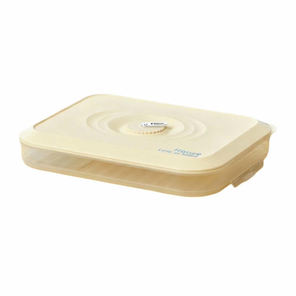 Stackable Dumpling Storage Box Fresh-Keeping Frozen Dumpling Storage Box  Refrigerator Yellow 1 layer