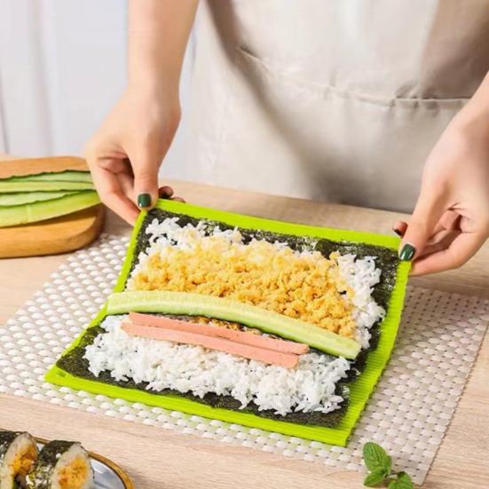 Silikonová rolovací podložka na sushi Nepřilnavá oboustranná podložka na sushi Potravinářská DIY rolovací pomůcka na japonské rýžové rolky