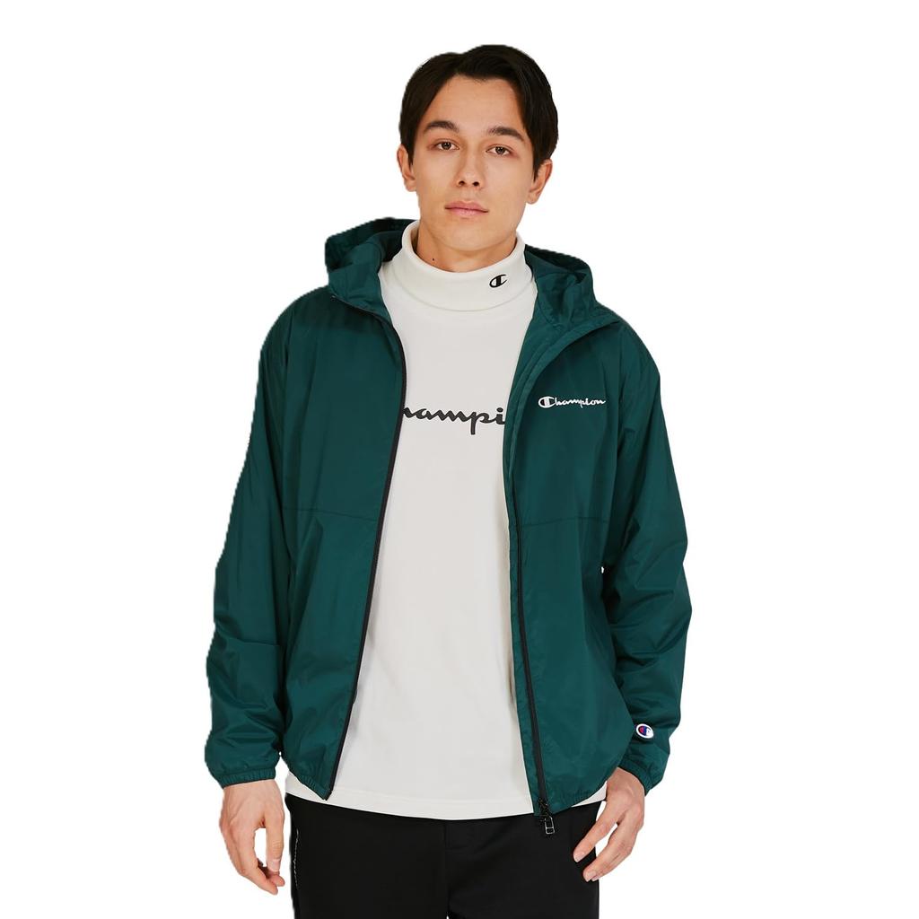 Champion Long Sleeve Stretch Windproof and Hooded Jacket with Embroidered Script Golf Water-Repellent Logo, Outerwear, C3-CG601-540-XL