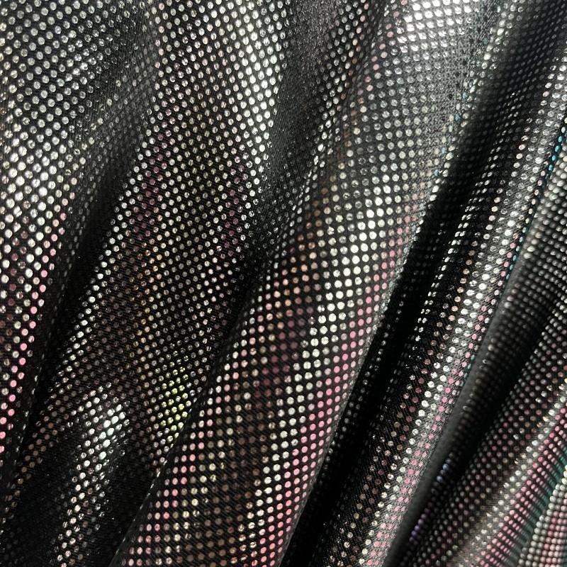 100x150cm Shiny Laser Dot Flocked Elastic Fabric High Stretch Knitting for Costume Stage Decor Sofa Backpack Diy Crafts