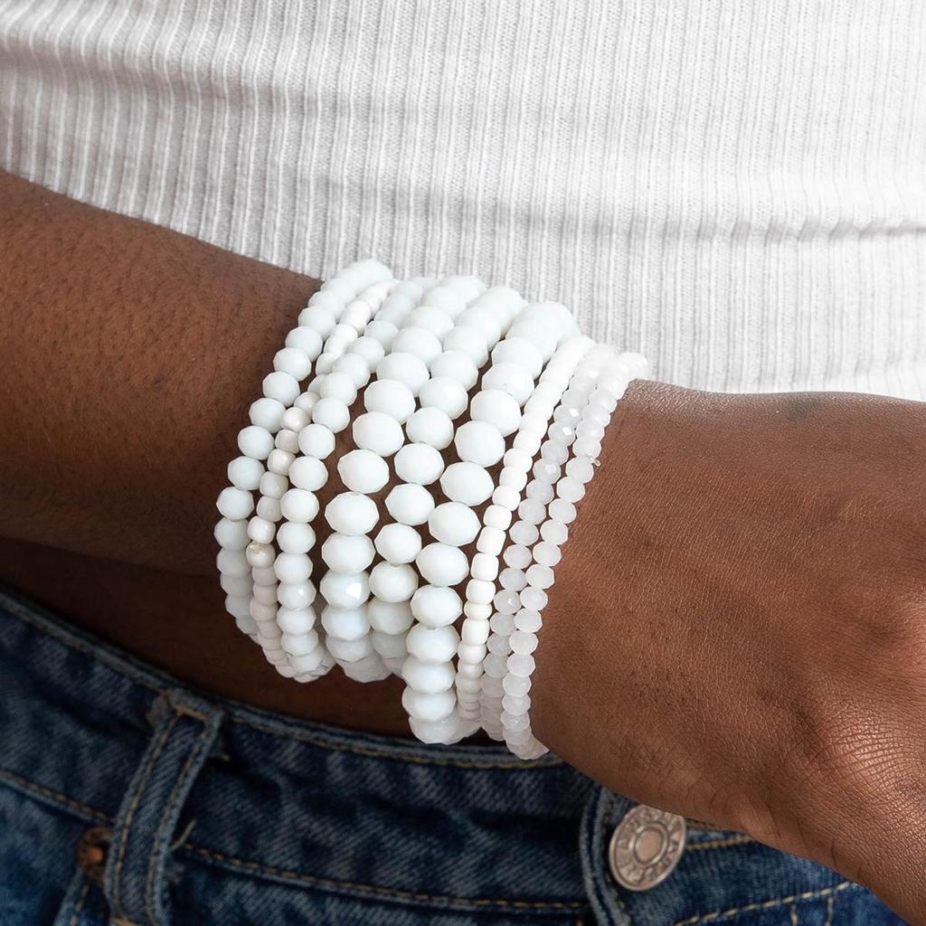 Spring/Summer New Collection Multi-Layer Beads Bracelet Set for Women Jewelry Trendy Versatile Cut Surface Beads Bracelet
