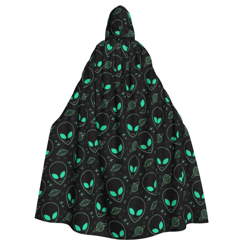 

Unisex Adults Alien UFO Cloak with Hood Long Witch Costume Cosplay Medieval Costumes One Size