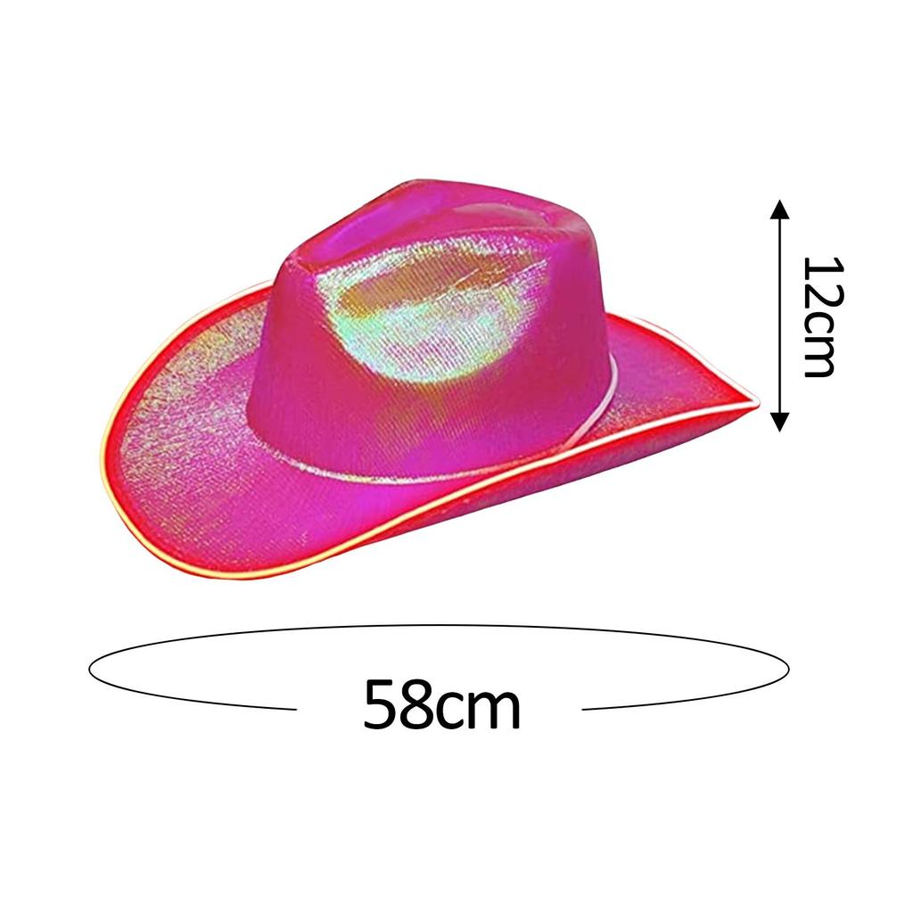 Light up Cowboy Hat Wide Brim Rave Cap Headgear Costume LED Cowboy Hat for Party Role Play Music Festival Concerts Bridal Shower