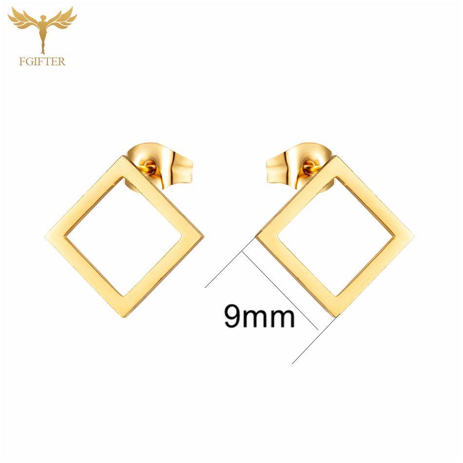 12 Paare Einfache Geometrische Ohrringe Großhandel Rund Quadratisch Stern Blitz 8 Stil Edelstahl Stecker Ohrringe Set Frau Zirkon