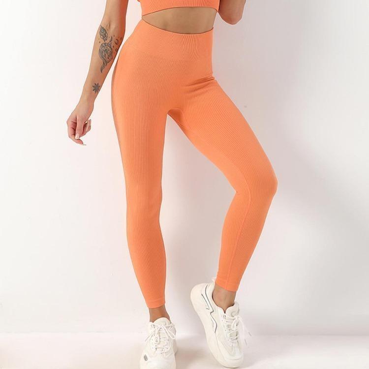 High Waist Women Yoga Pants Stretchy Seamless Leggings Gym Fitness Exercise Sports Clothes Solid