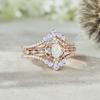 Luxury New European and American inlaid Opal ring, light luxury fashion two-piece ring, rose gold ring for women