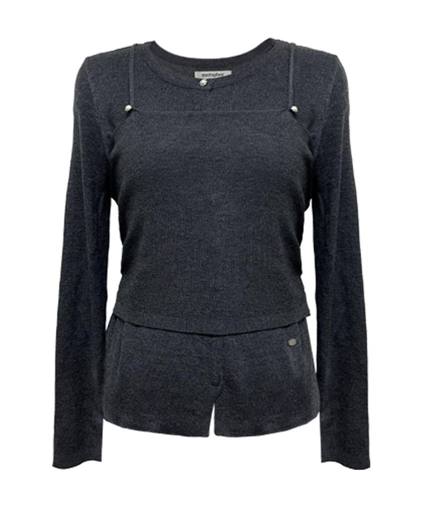 Metapeo Met Daily Layered Merino Wool Blended Knit Set Cha
